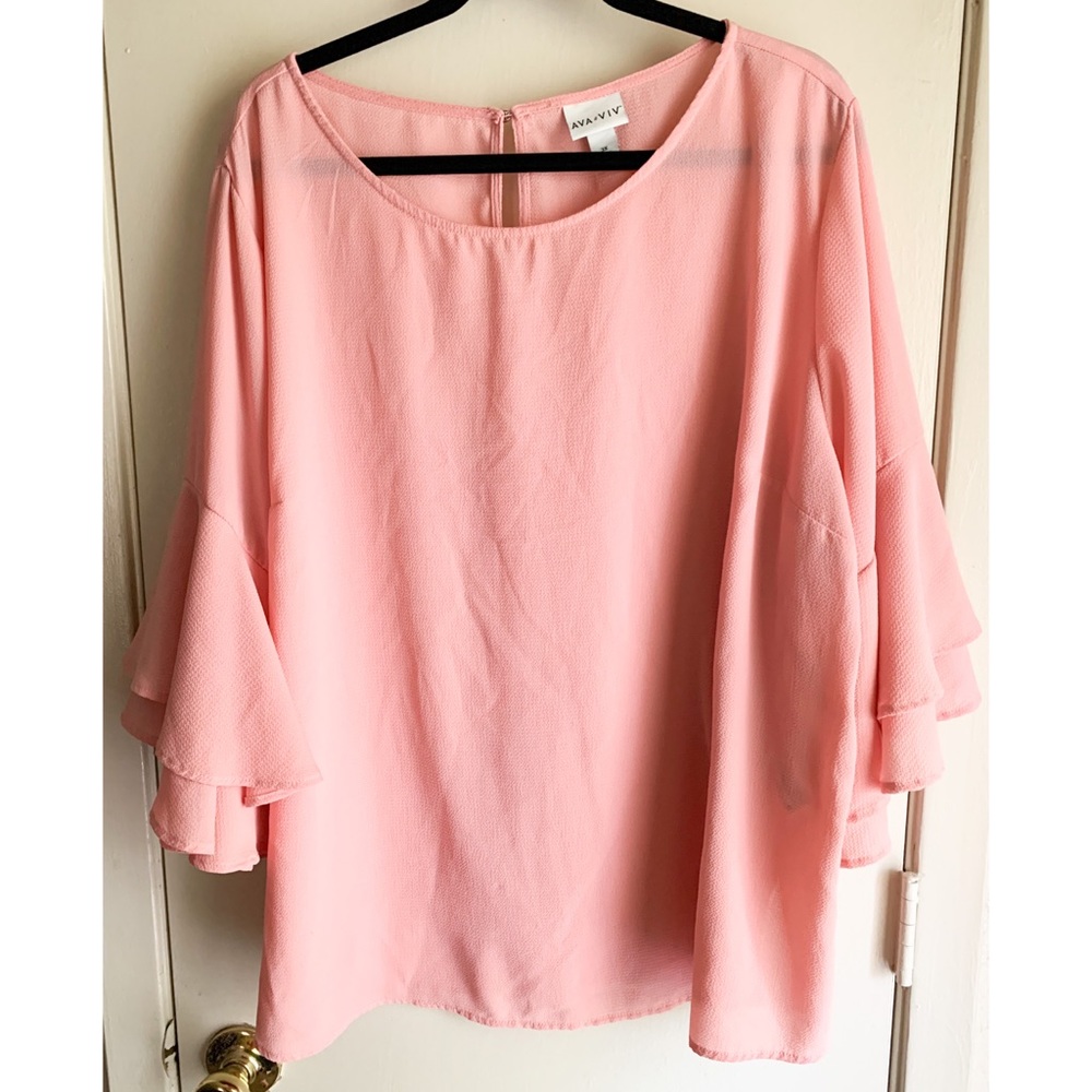 Ava and Viv Ruffle Sleeve Top